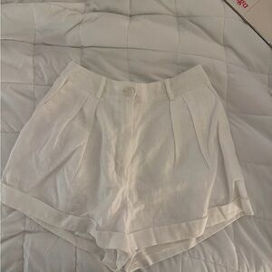 White Linen Shorts